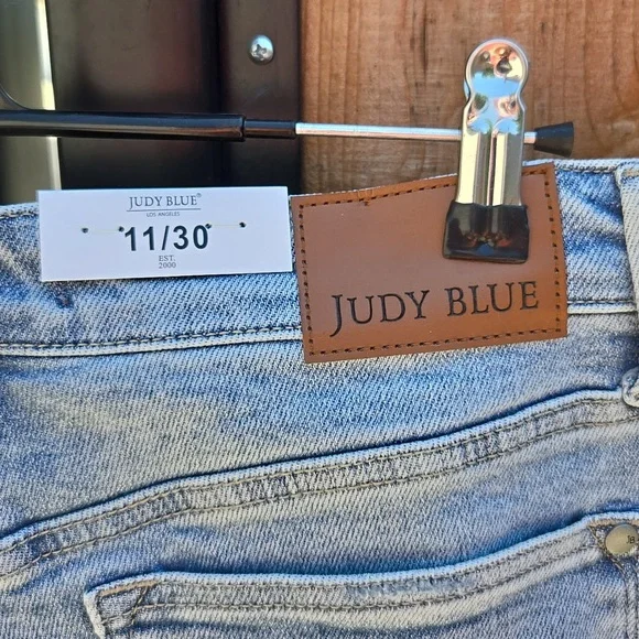 "JUDY BLUE" Blue Retro Wide Leg Jeans Sz 11/30 - Picture 4 of 6